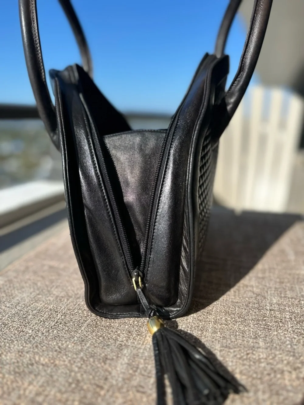 Bally Quilted Leather Dome Satchel Dark Chocolate Brown Double Tassel Vintage - Picture 7 of 15